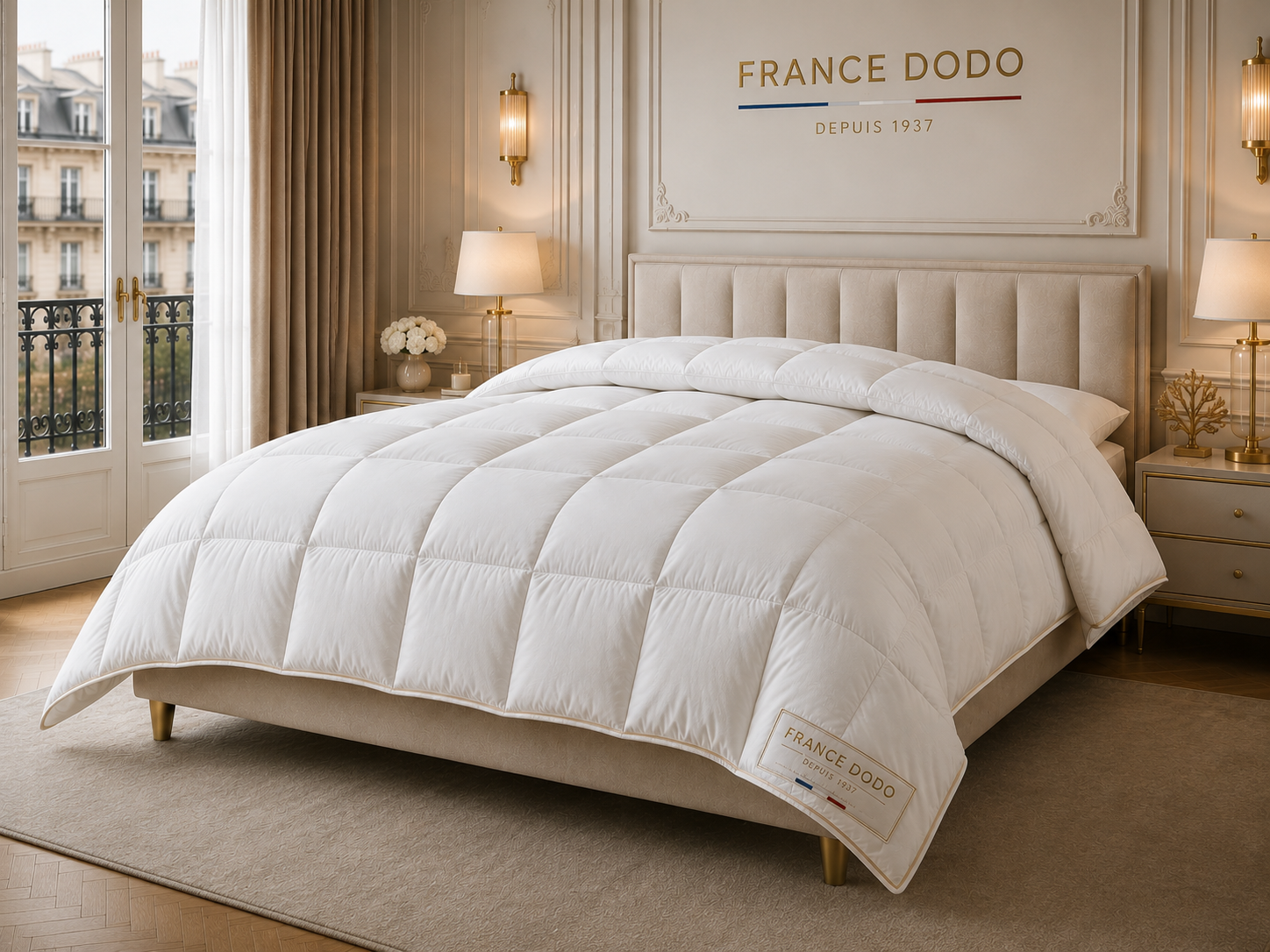 Couette Temperee 400 FRANCE DODO macro matiere et texture textile