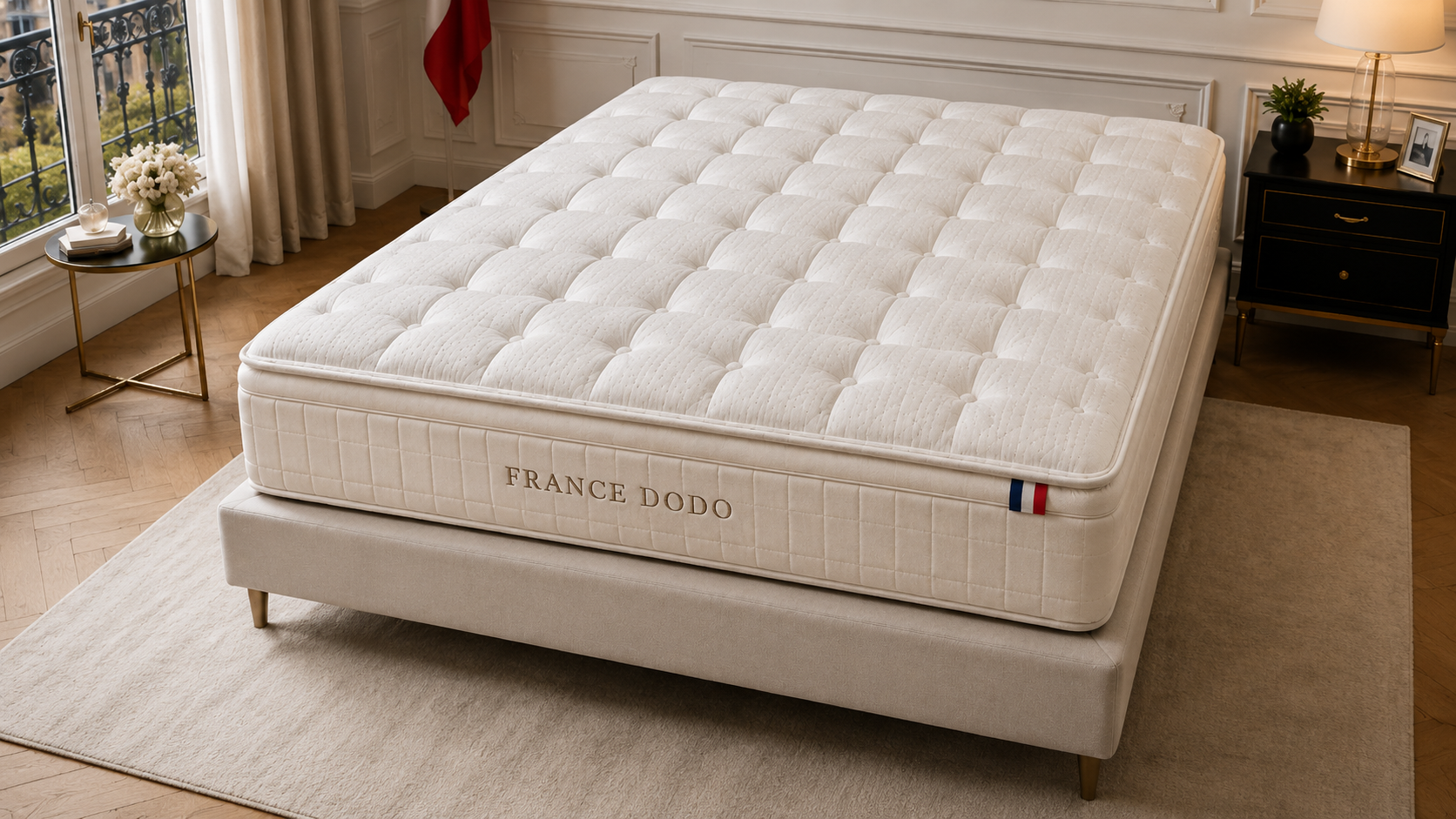 Matelas Essentiel 22 FRANCE DODO detail finition et plateau matelasse